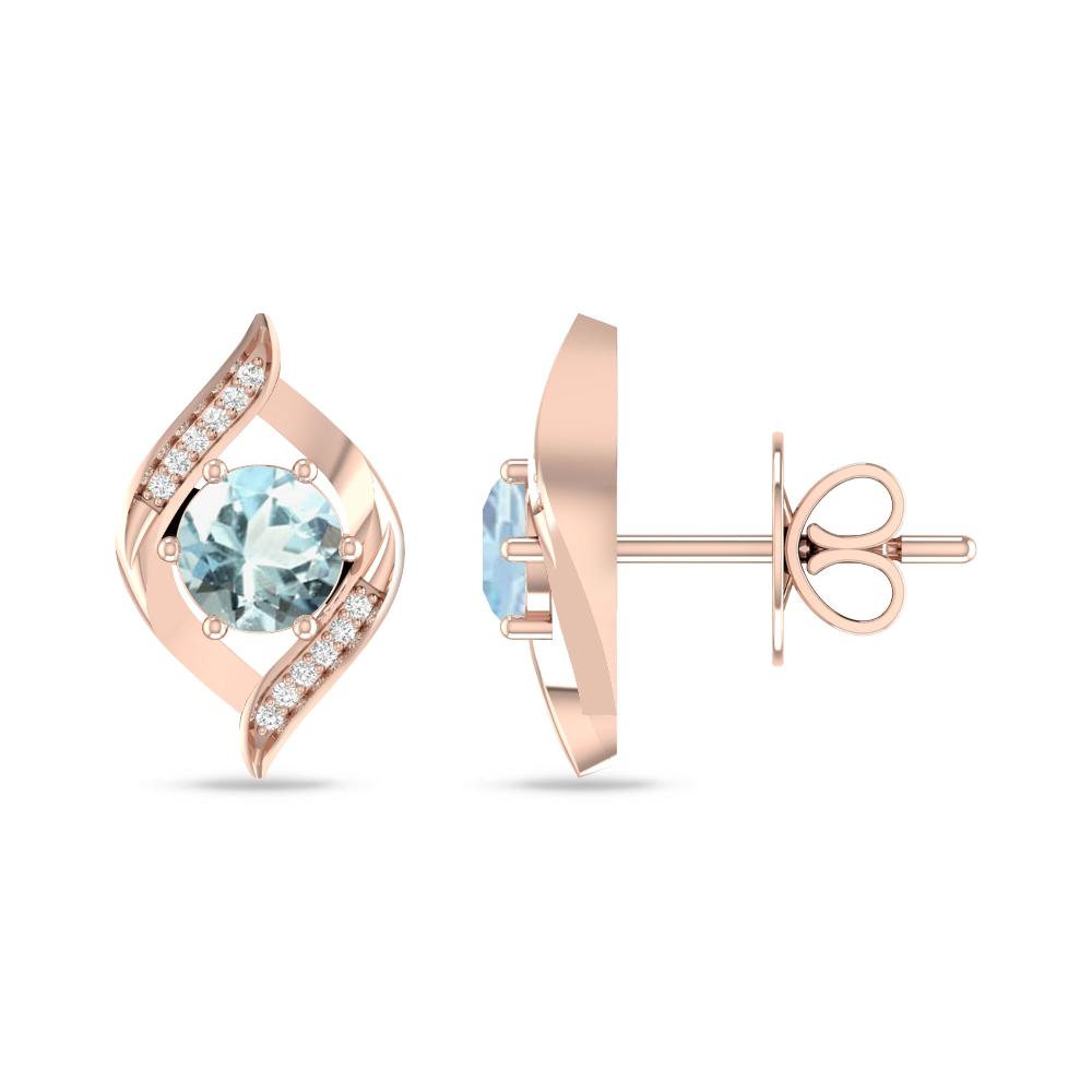 Rose Gold - Aquamarine