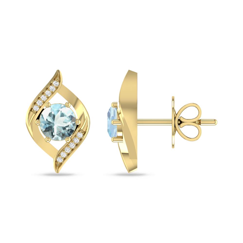 Yellow Gold - Aquamarine
