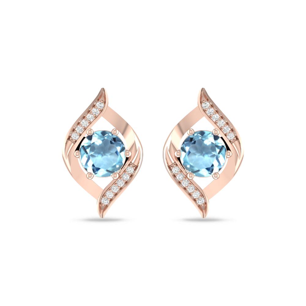 Rose Gold - Aquamarine