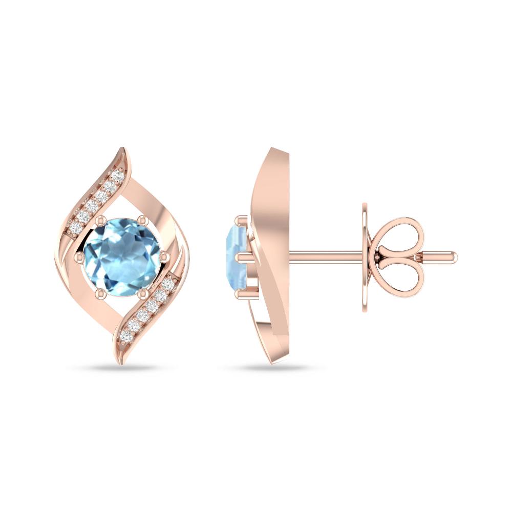 Rose Gold - Aquamarine