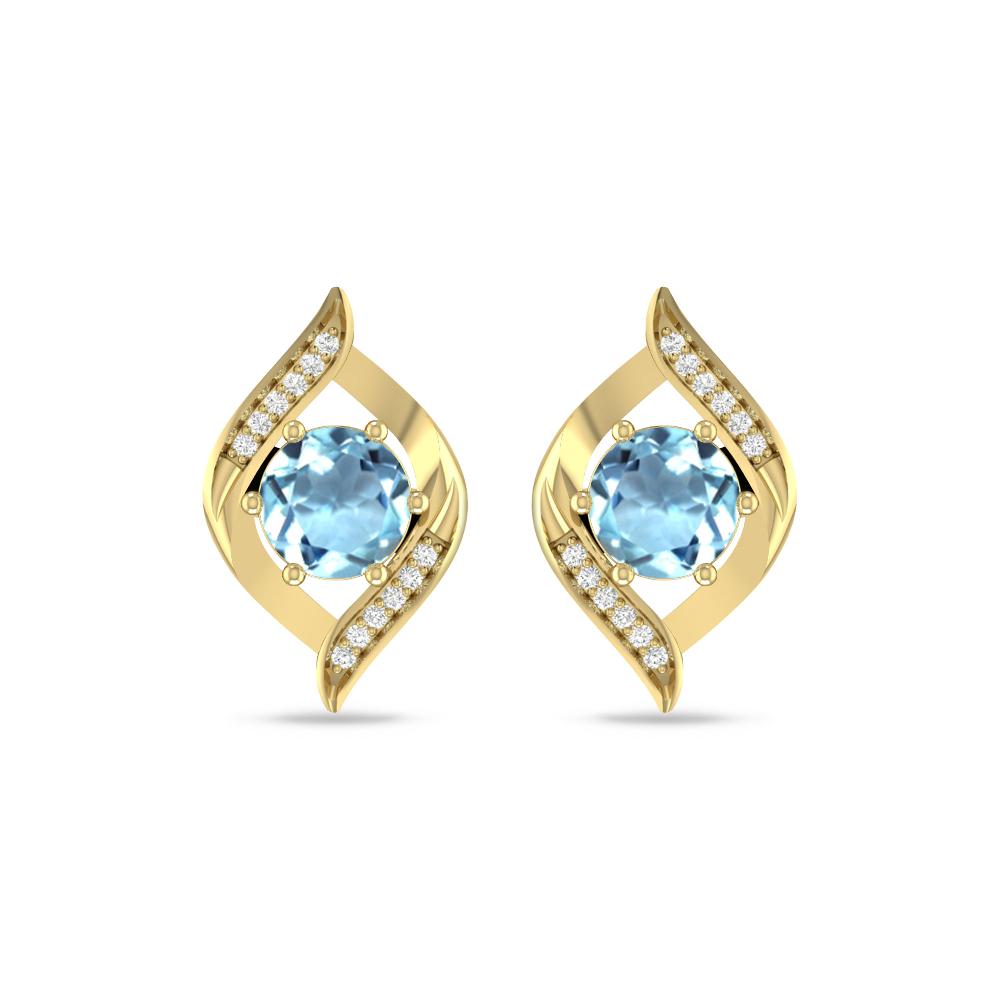 Yellow Gold - Aquamarine