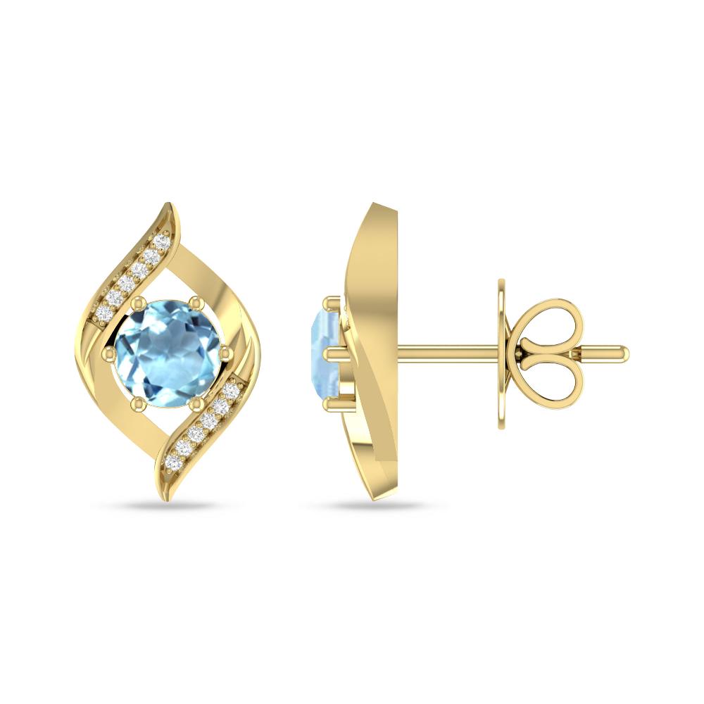 Yellow Gold - Aquamarine