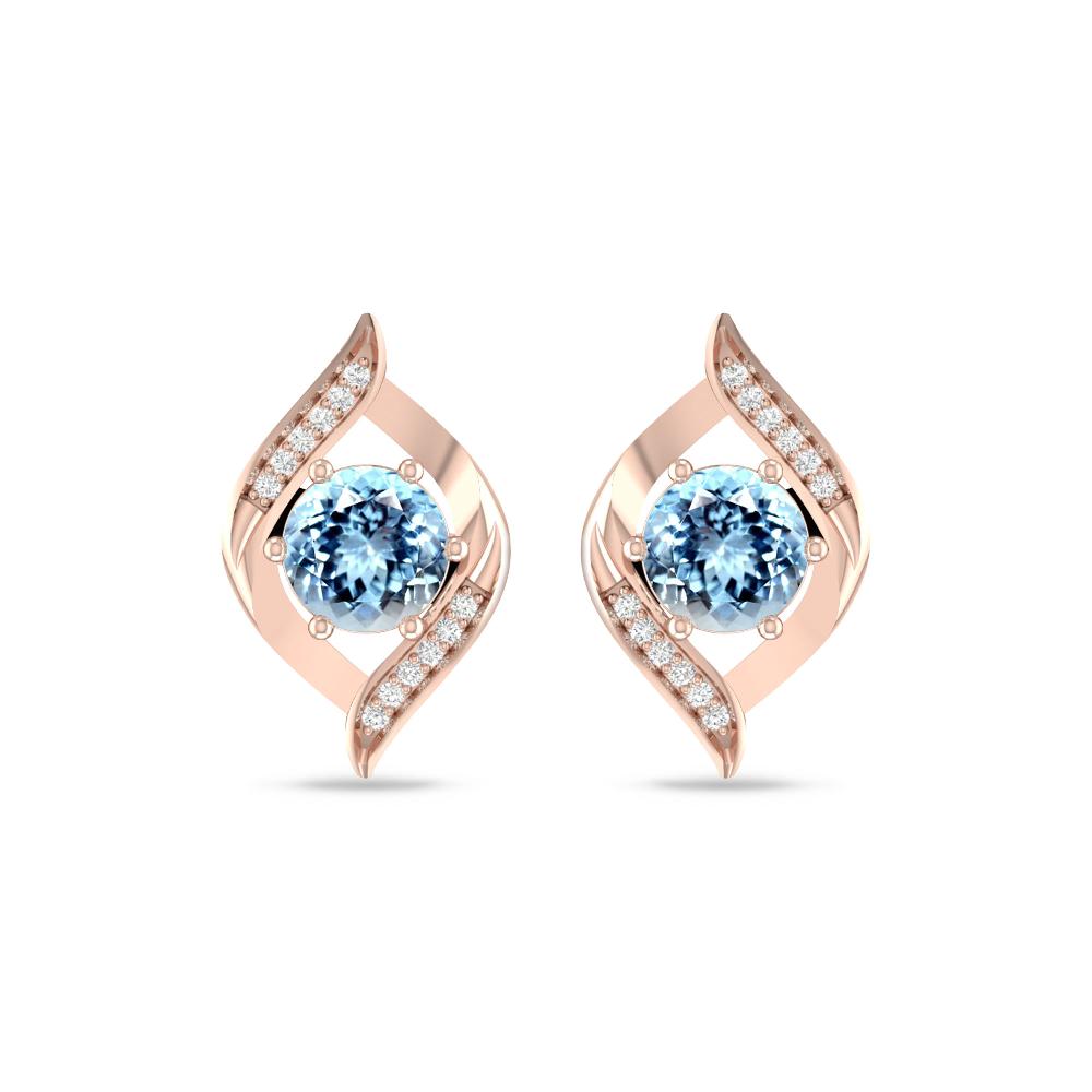 Rose Gold - Aquamarine