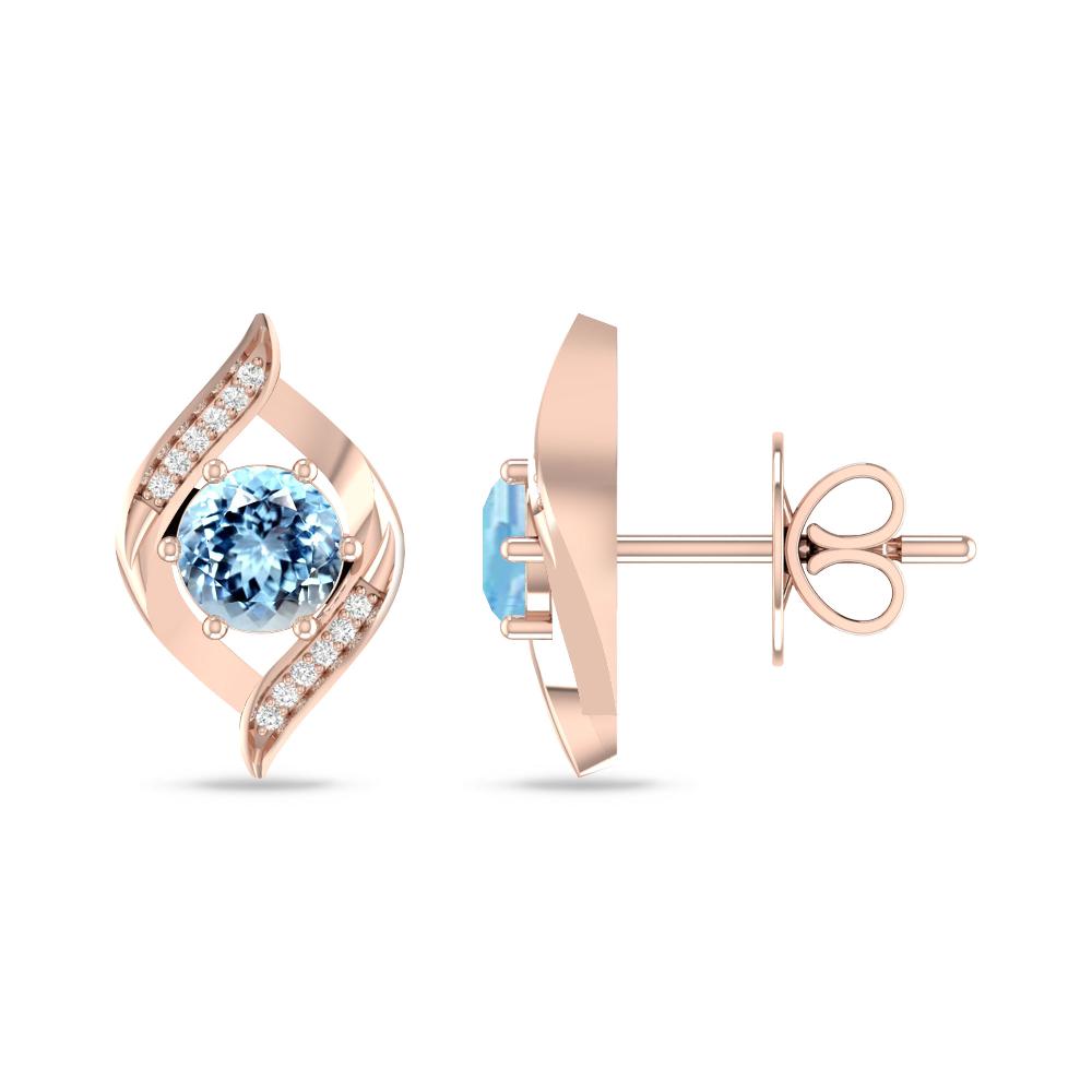 Rose Gold - Aquamarine