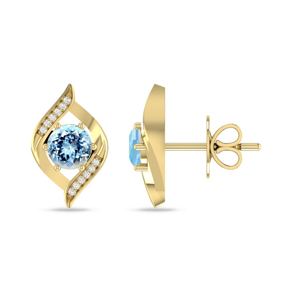 Yellow Gold - Aquamarine