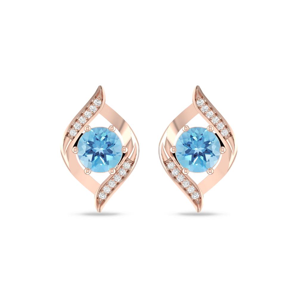 Rose Gold - Blue Topaz