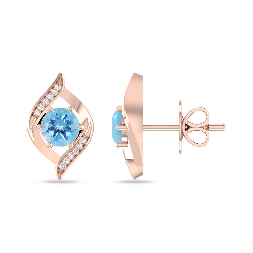 Rose Gold - Blue Topaz
