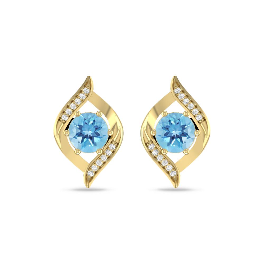 Yellow Gold - Blue Topaz
