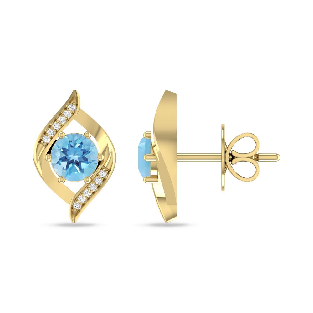 Yellow Gold - Blue Topaz