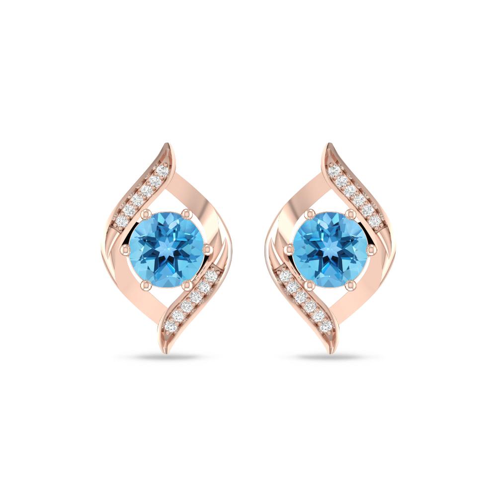 Rose Gold - Blue Topaz