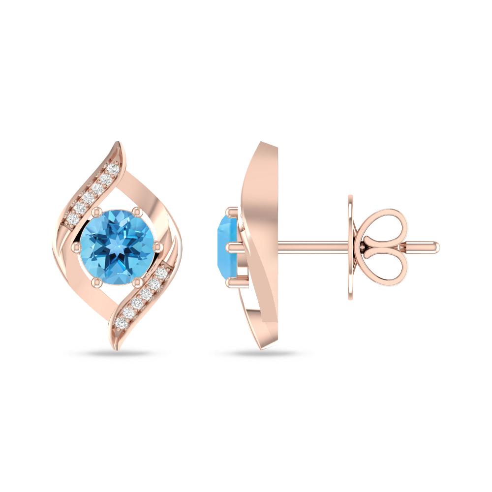 Rose Gold - Blue Topaz