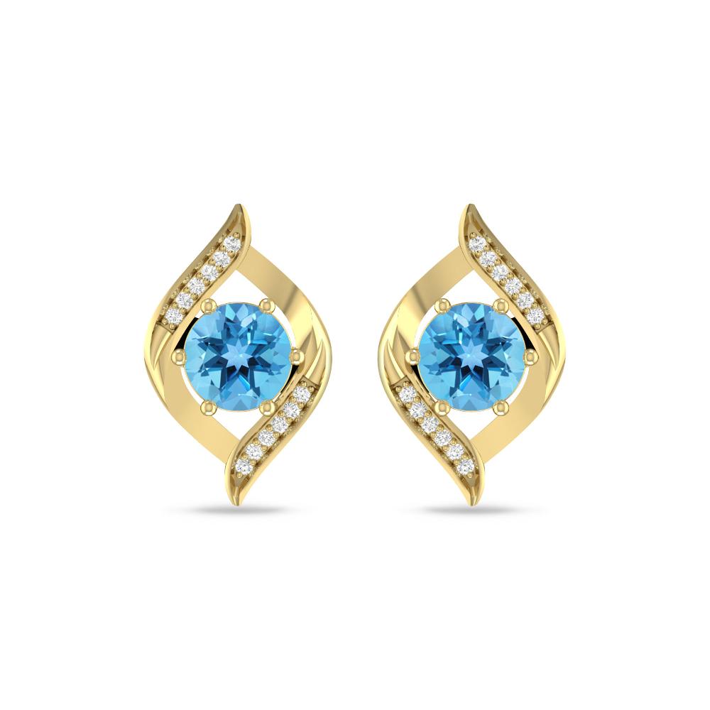 Yellow Gold - Blue Topaz