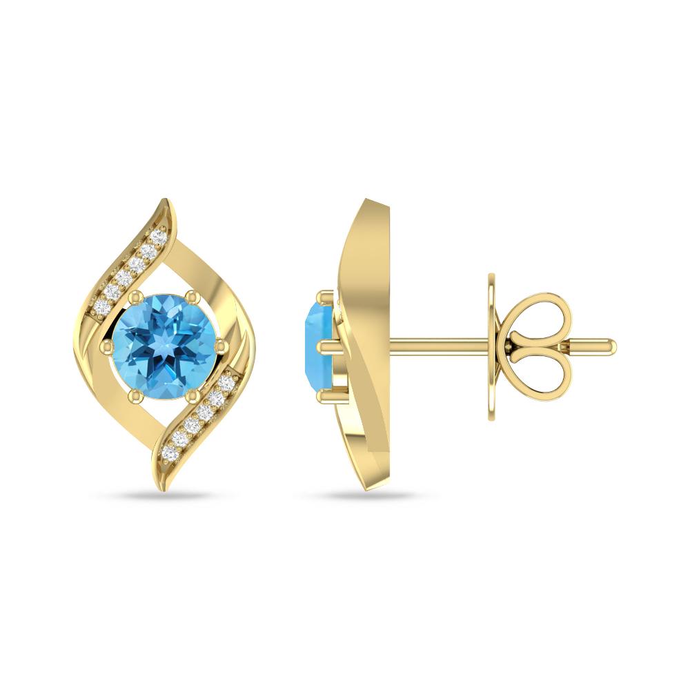 Yellow Gold - Blue Topaz