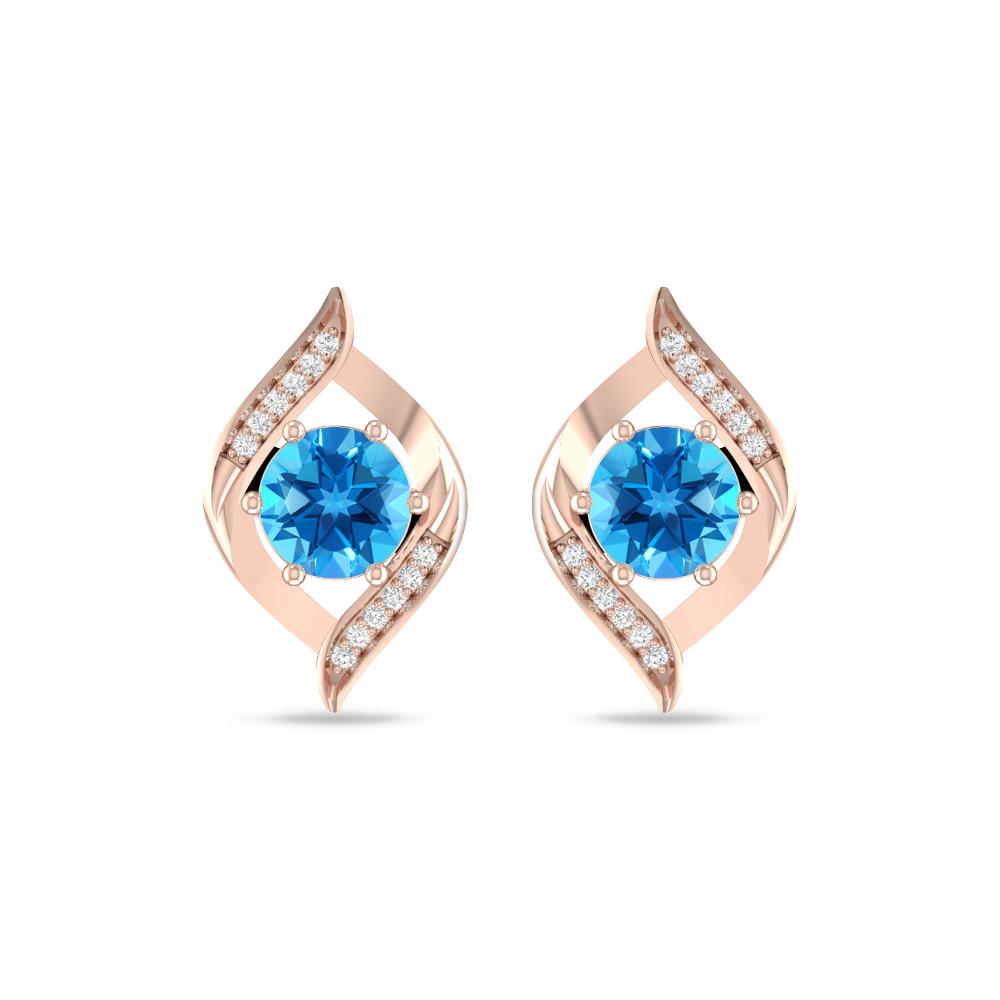 Rose Gold - Blue Topaz