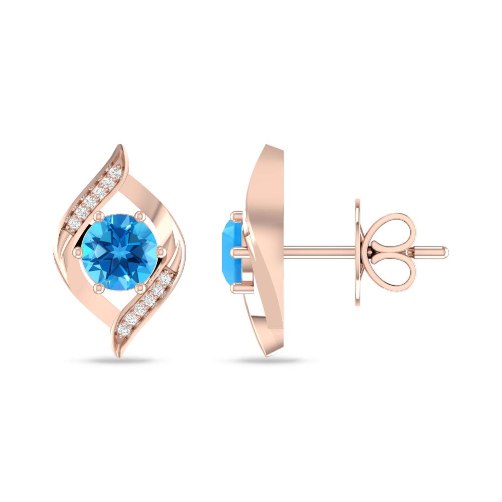 Rose Gold - Blue Topaz