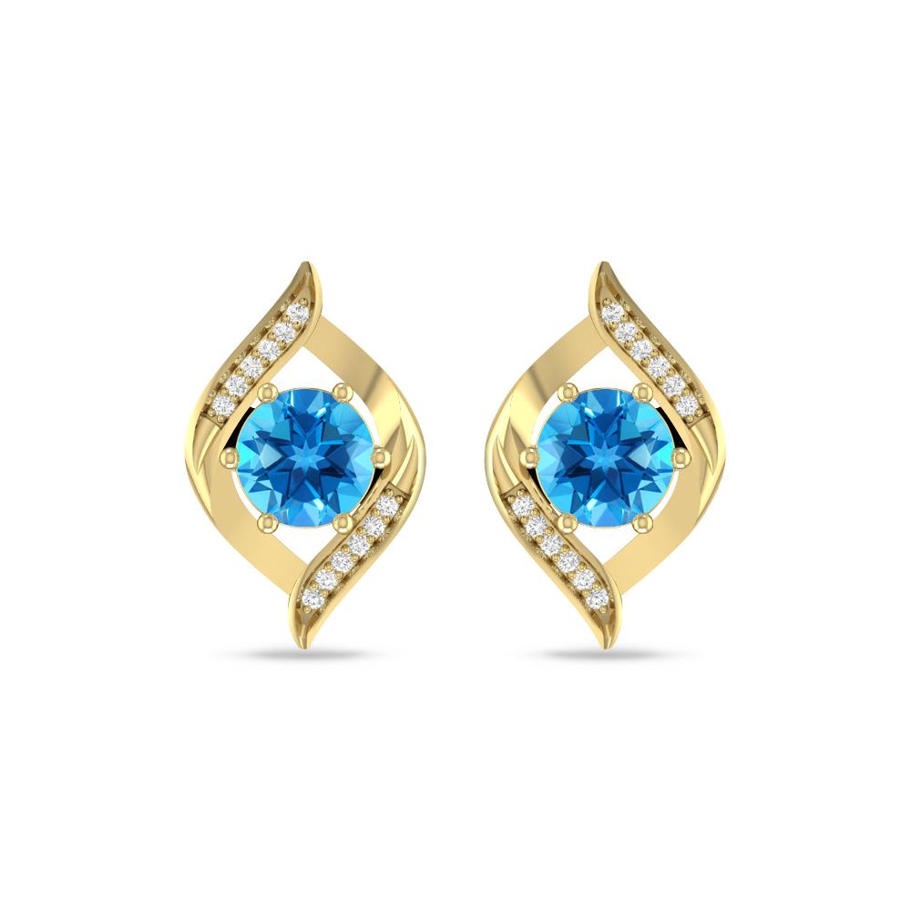 Yellow Gold - Blue Topaz