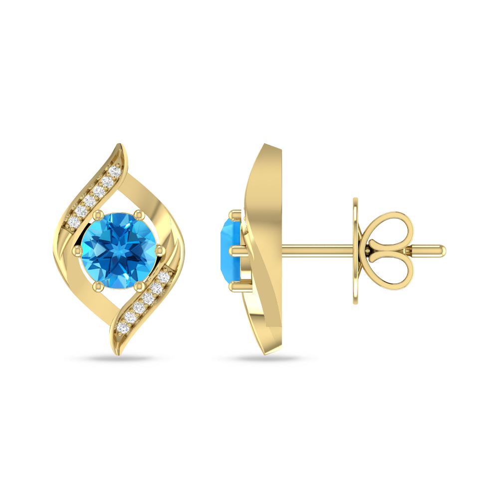 Yellow Gold - Blue Topaz