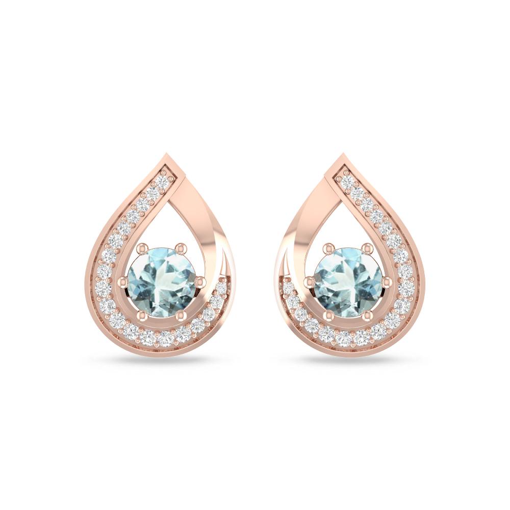 Rose Gold - Aquamarine
