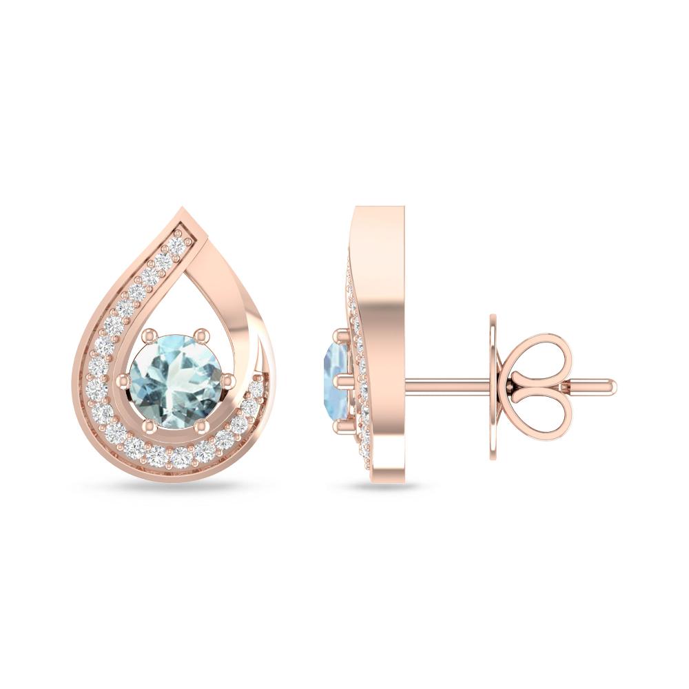 Rose Gold - Aquamarine