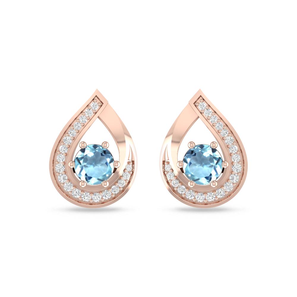 Rose Gold - Aquamarine