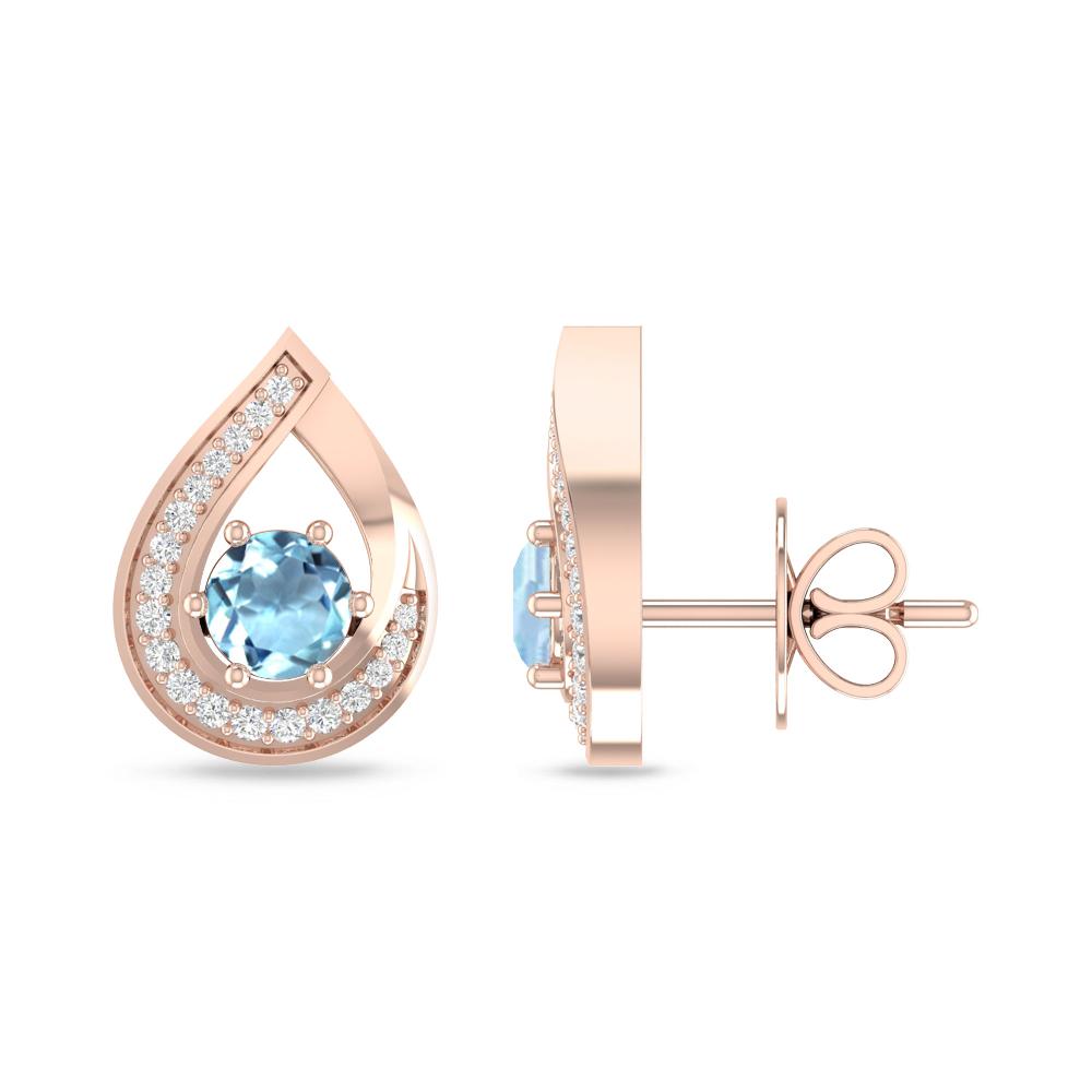 Rose Gold - Aquamarine