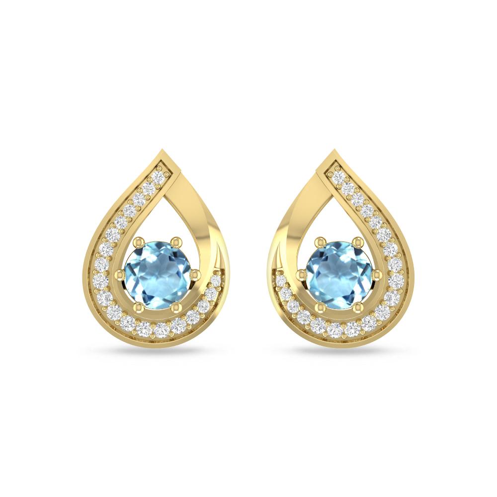 Yellow Gold - Aquamarine