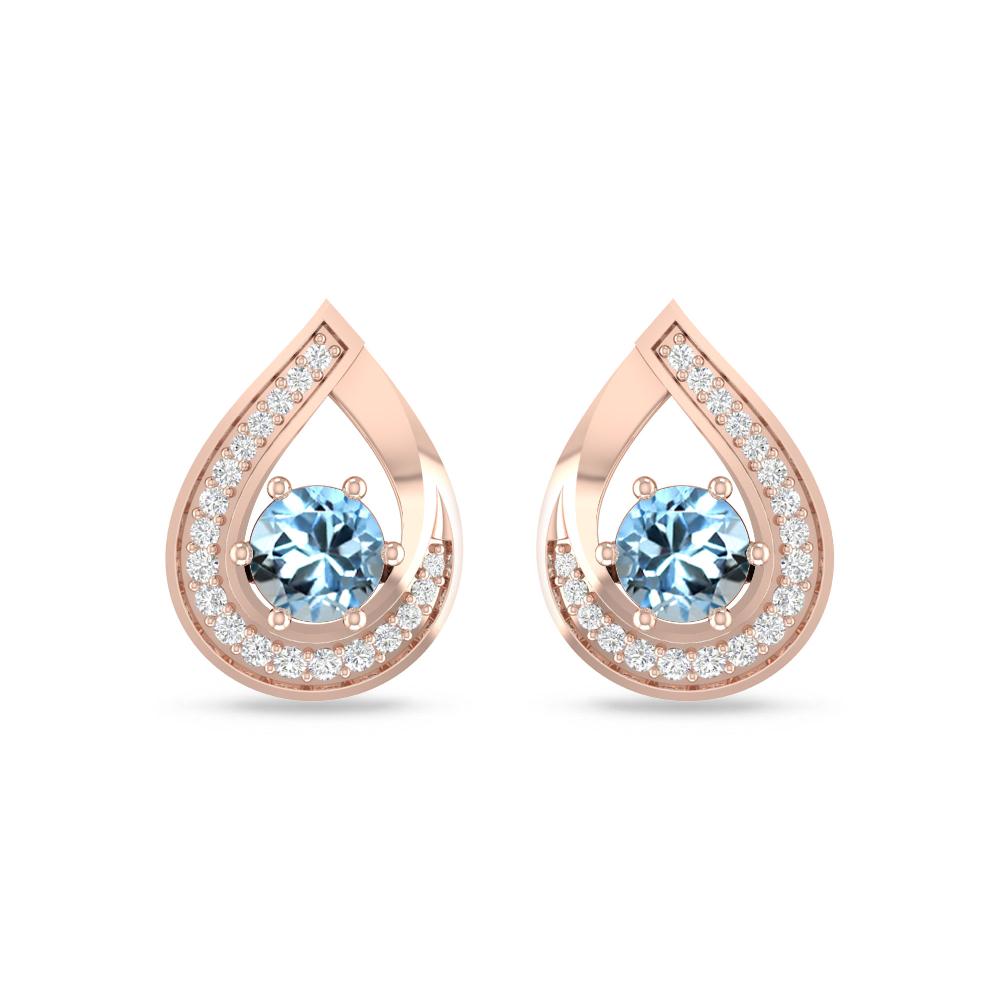 Rose Gold - Aquamarine