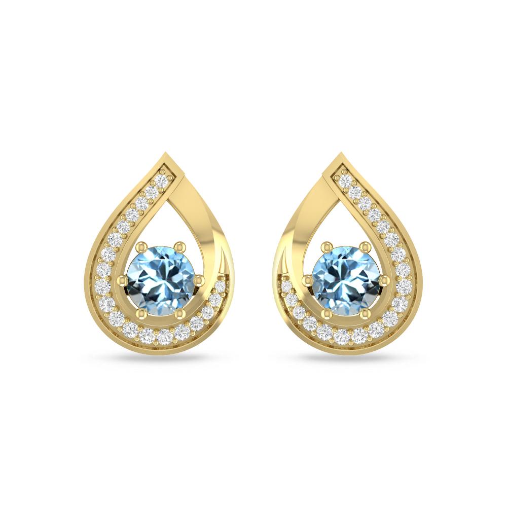 Yellow Gold - Aquamarine
