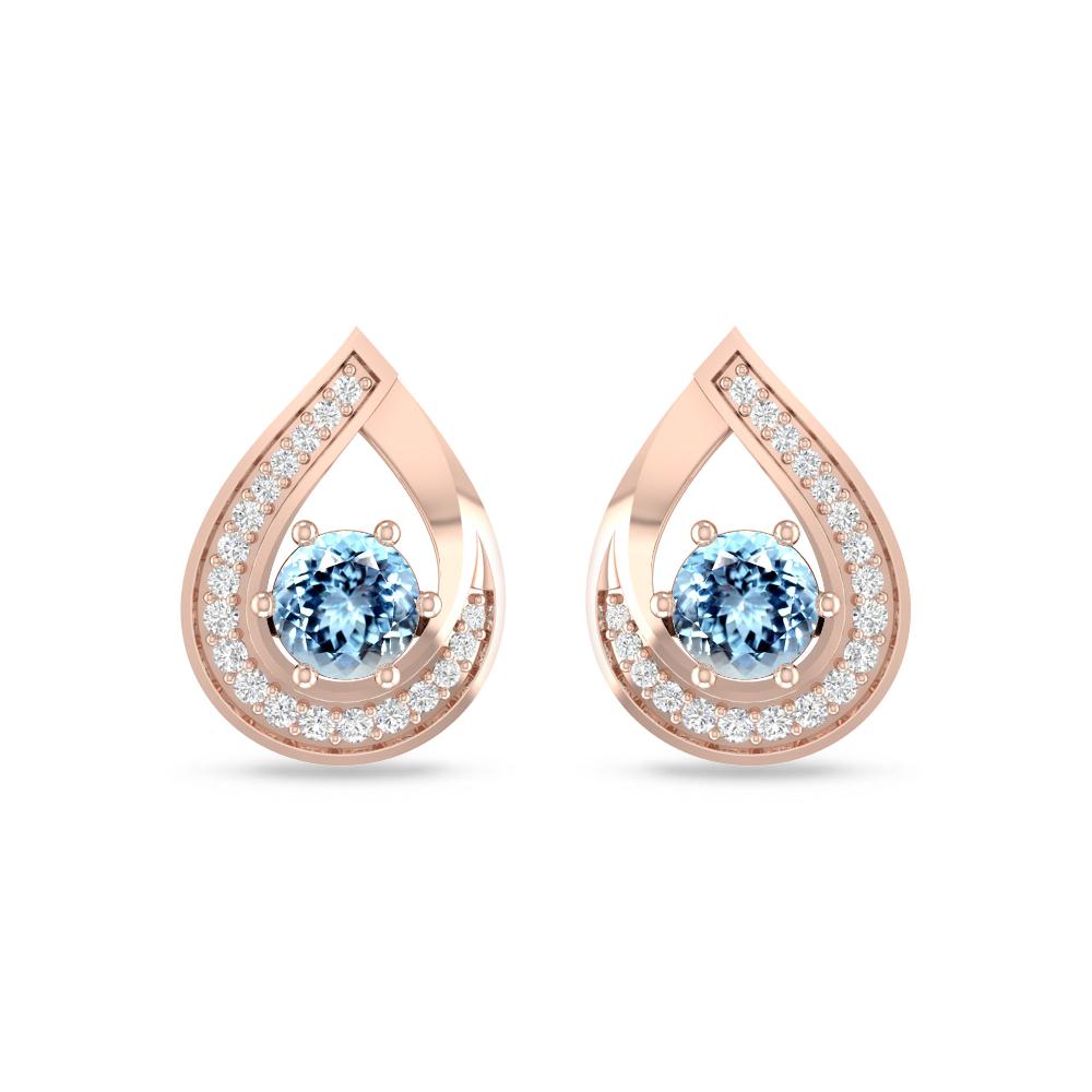Rose Gold - Aquamarine