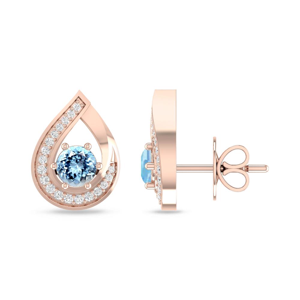 Rose Gold - Aquamarine