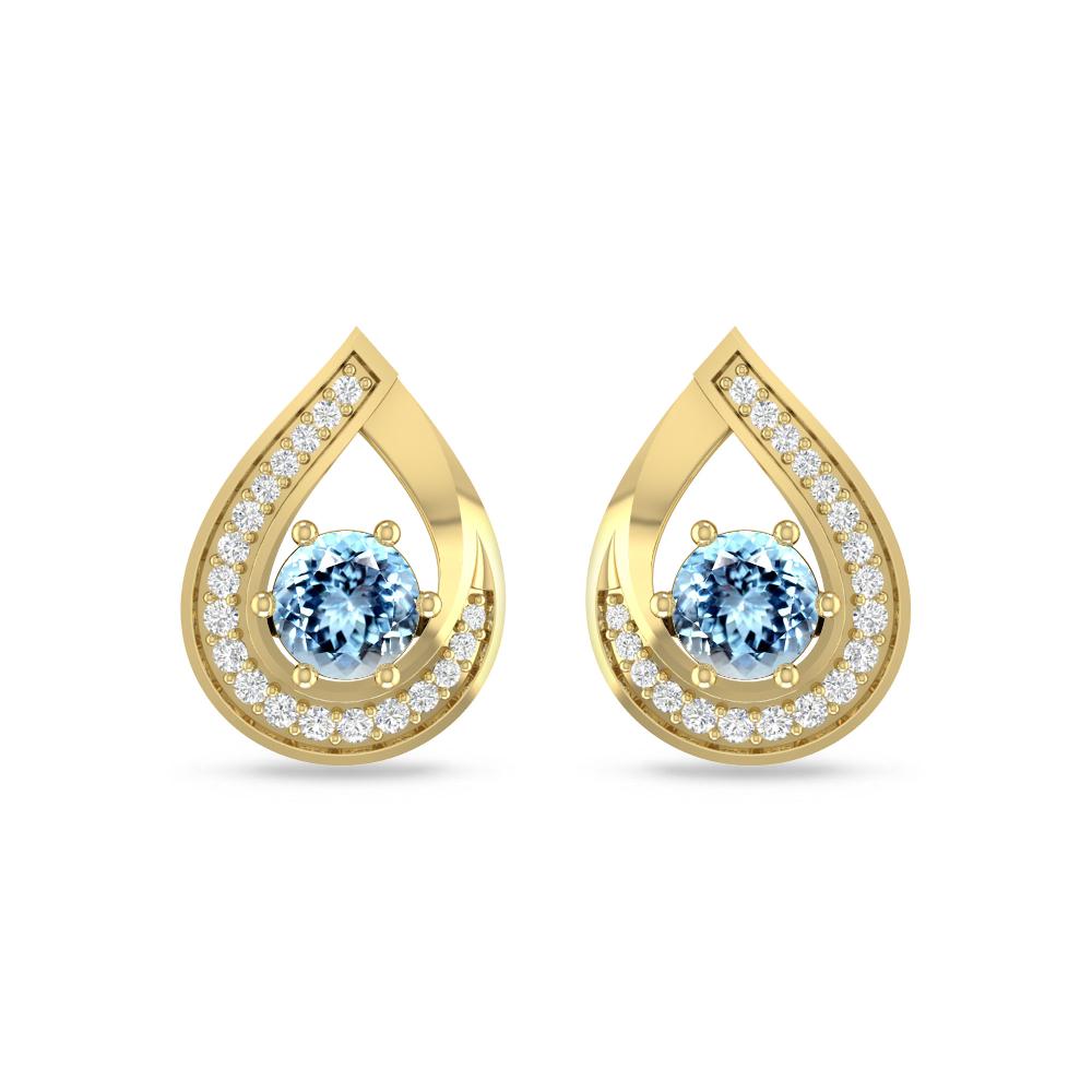 Yellow Gold - Aquamarine