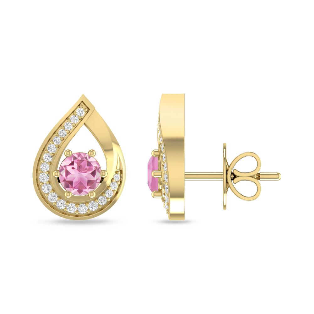 Yellow Gold - Pink Tourmaline