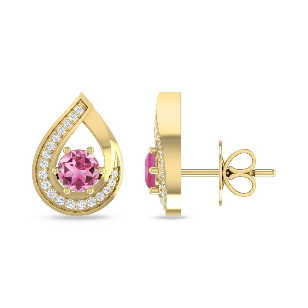 Yellow Gold - Pink Tourmaline