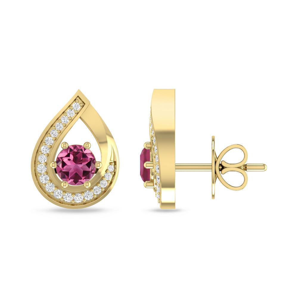 Yellow Gold - Pink Tourmaline
