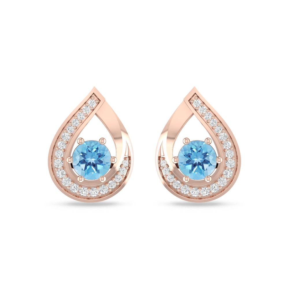 Rose Gold - Blue Topaz