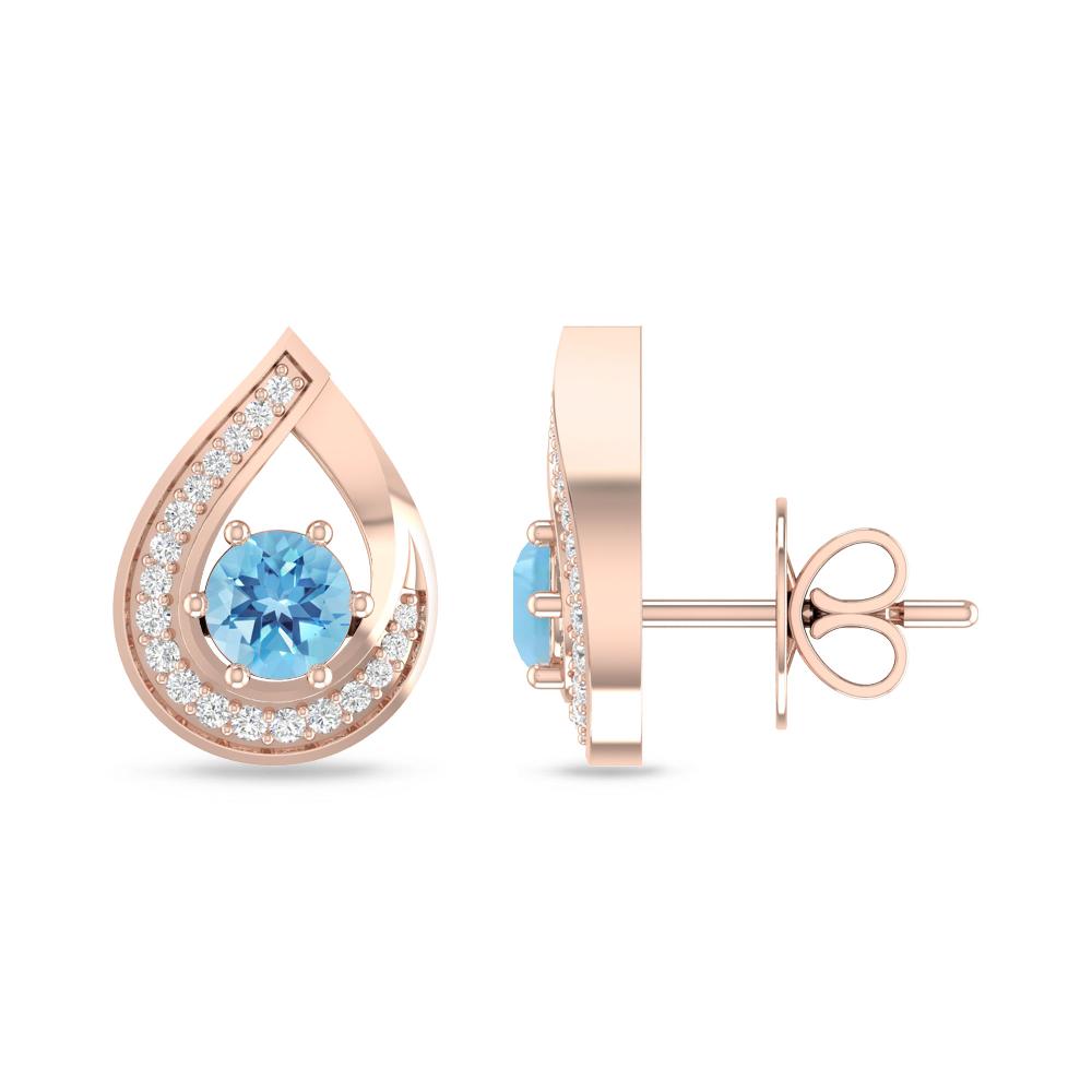 Rose Gold - Blue Topaz