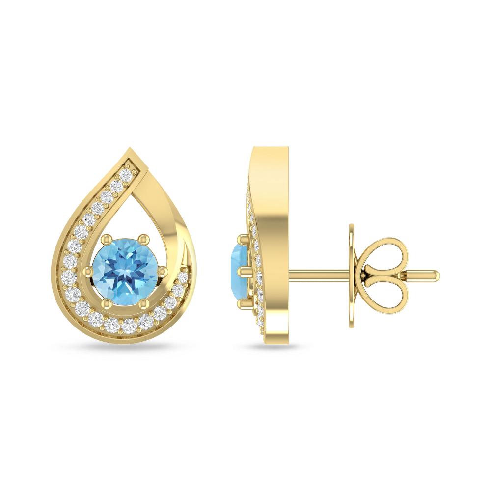 Yellow Gold - Blue Topaz