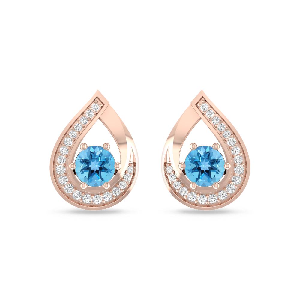 Rose Gold - Blue Topaz