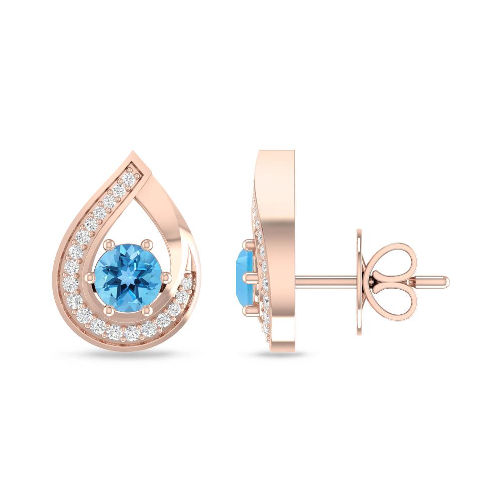 Rose Gold - Blue Topaz