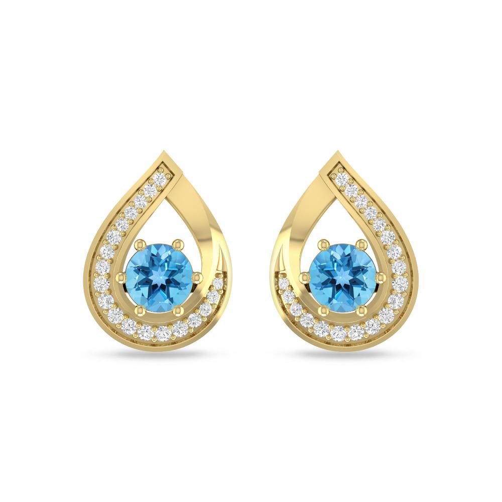 Yellow Gold - Blue Topaz