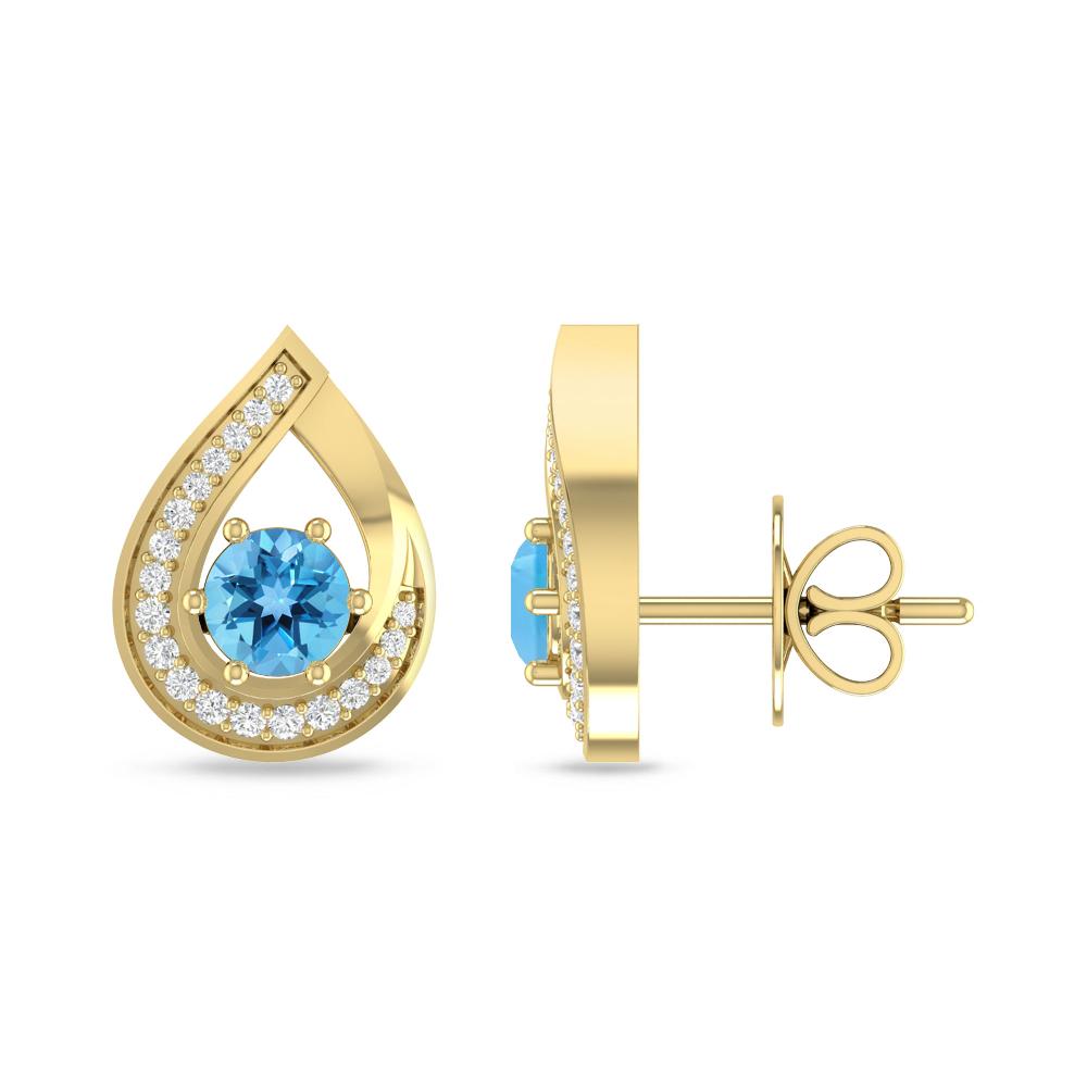 Yellow Gold - Blue Topaz