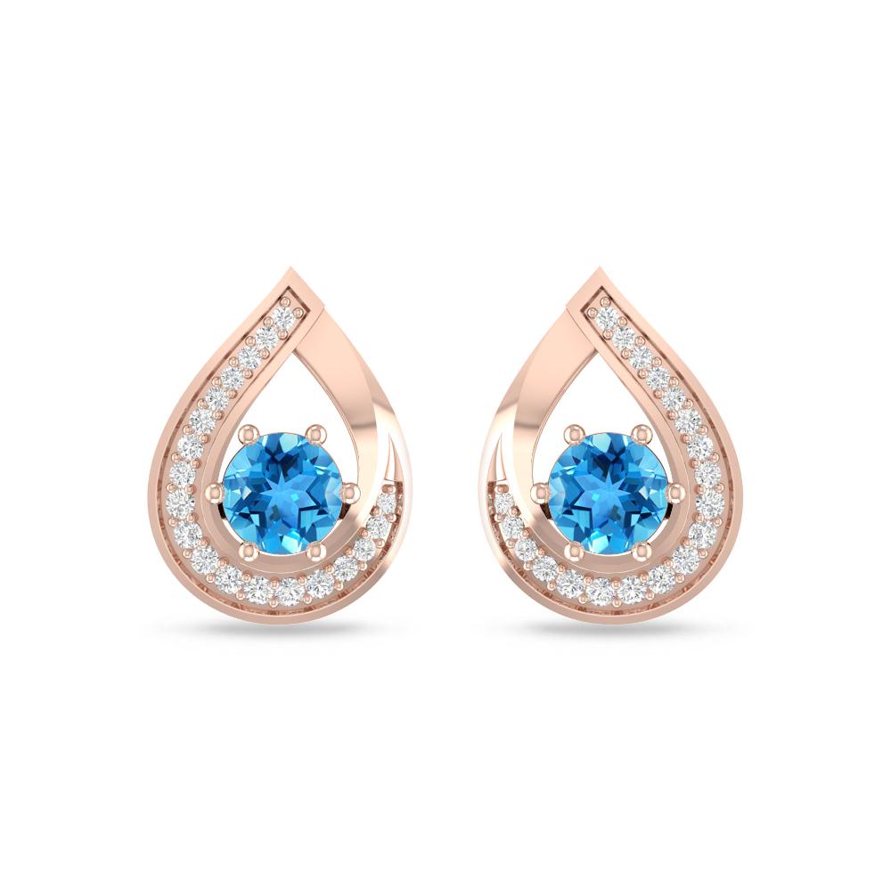 Rose Gold - Blue Topaz
