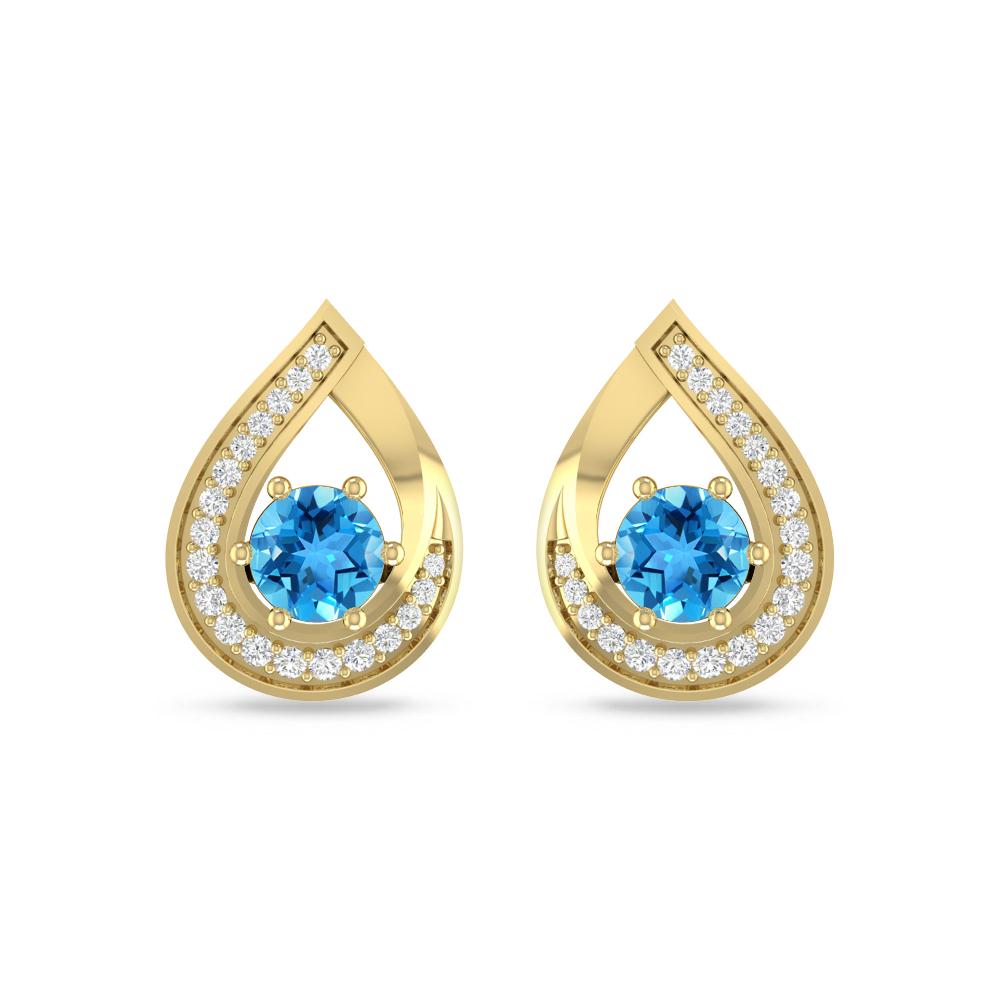 Yellow Gold - Blue Topaz