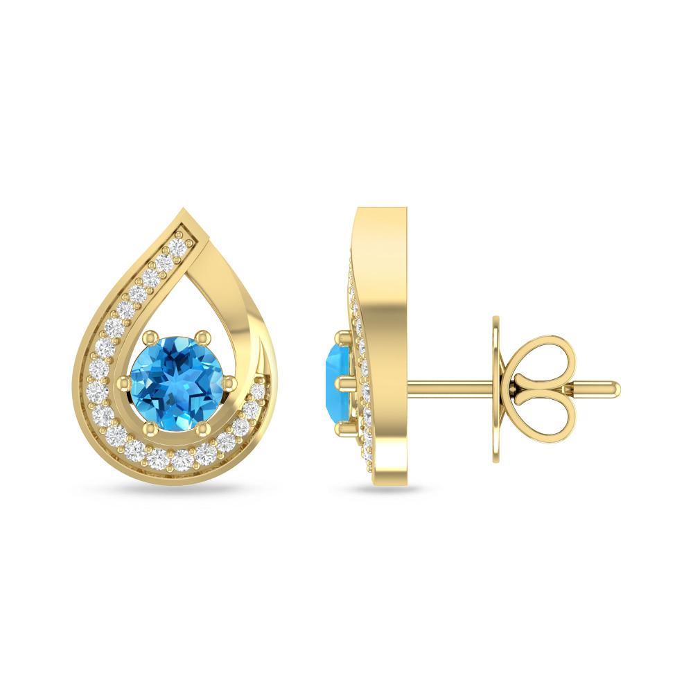 Yellow Gold - Blue Topaz