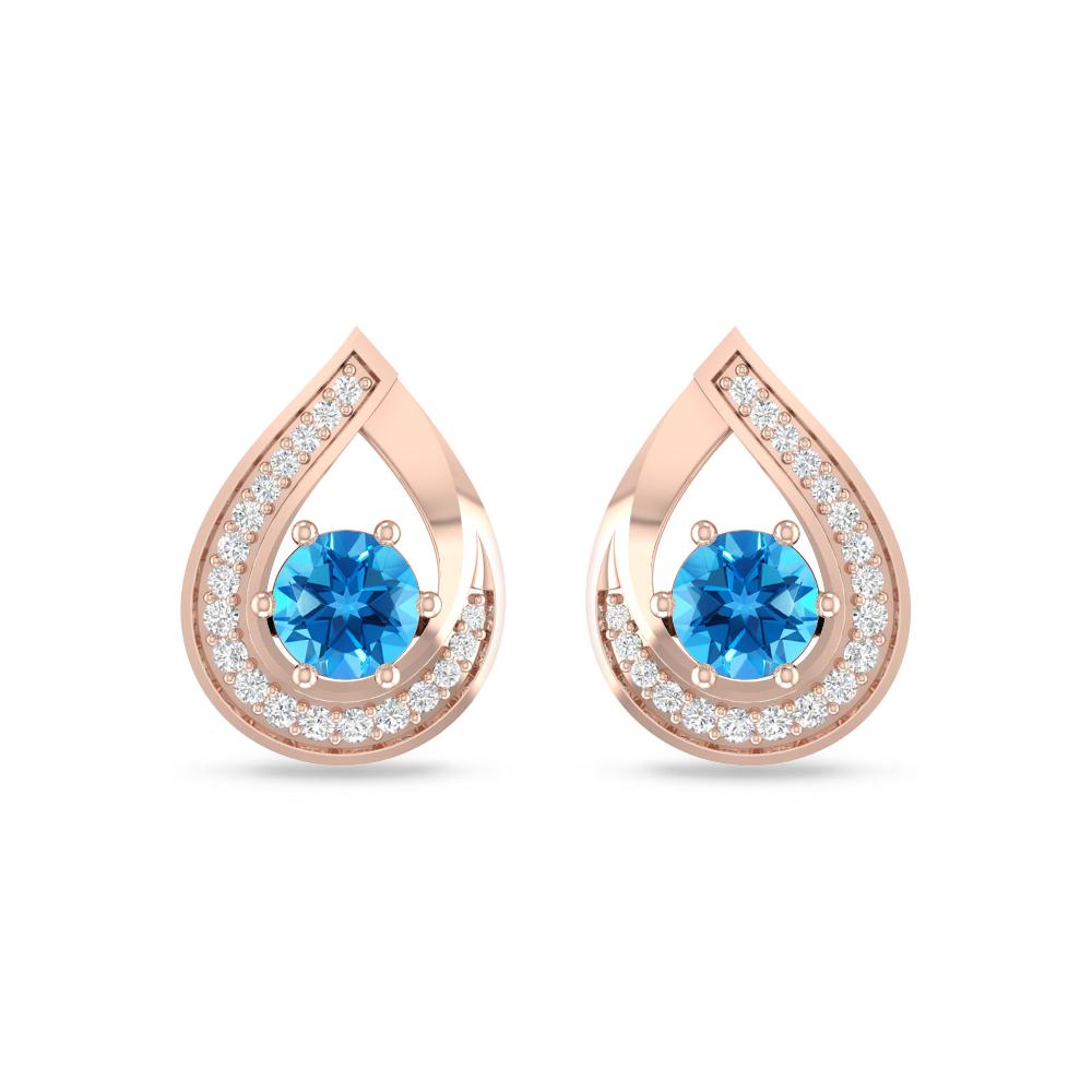 Rose Gold - Blue Topaz