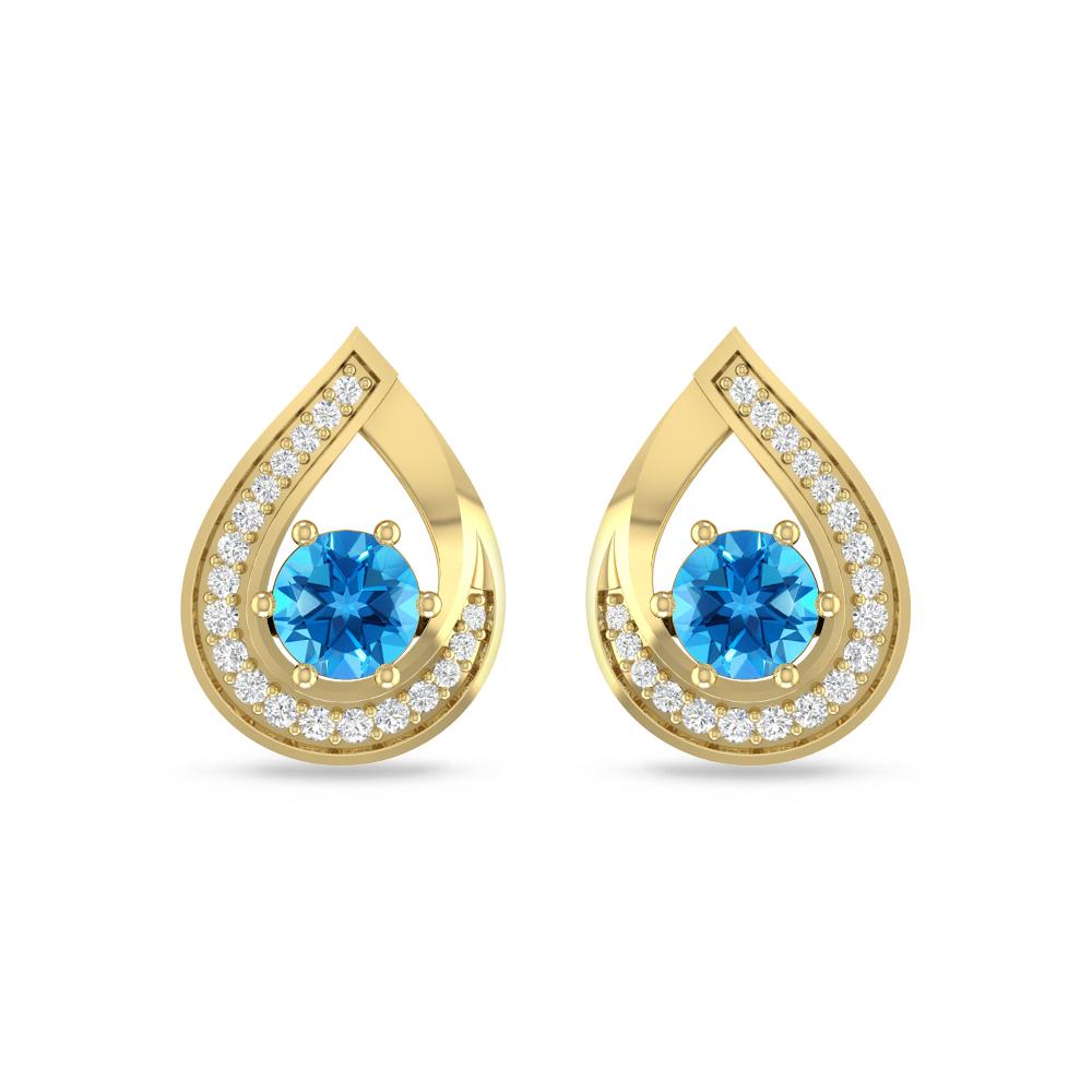 Yellow Gold - Blue Topaz