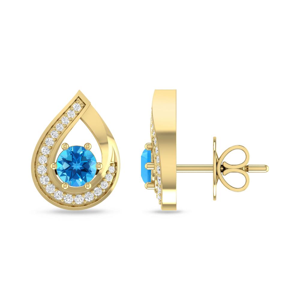 Yellow Gold - Blue Topaz