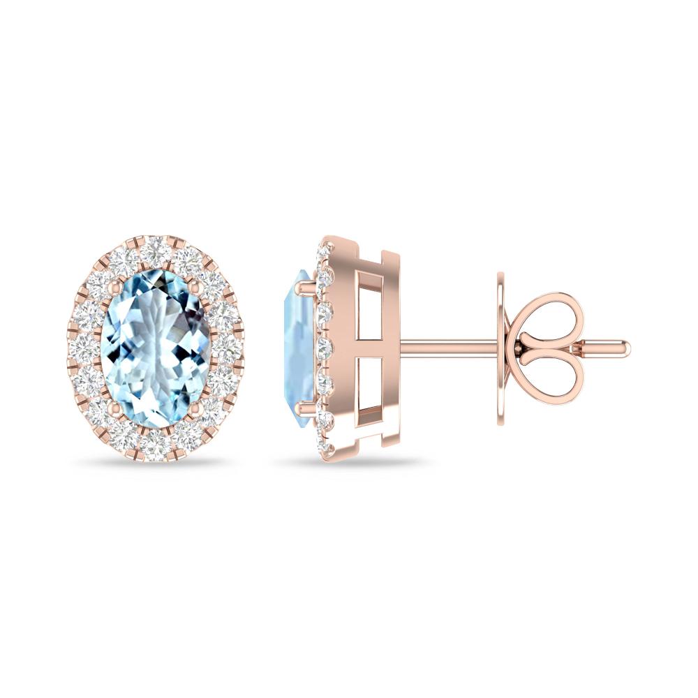 Rose Gold - Aquamarine