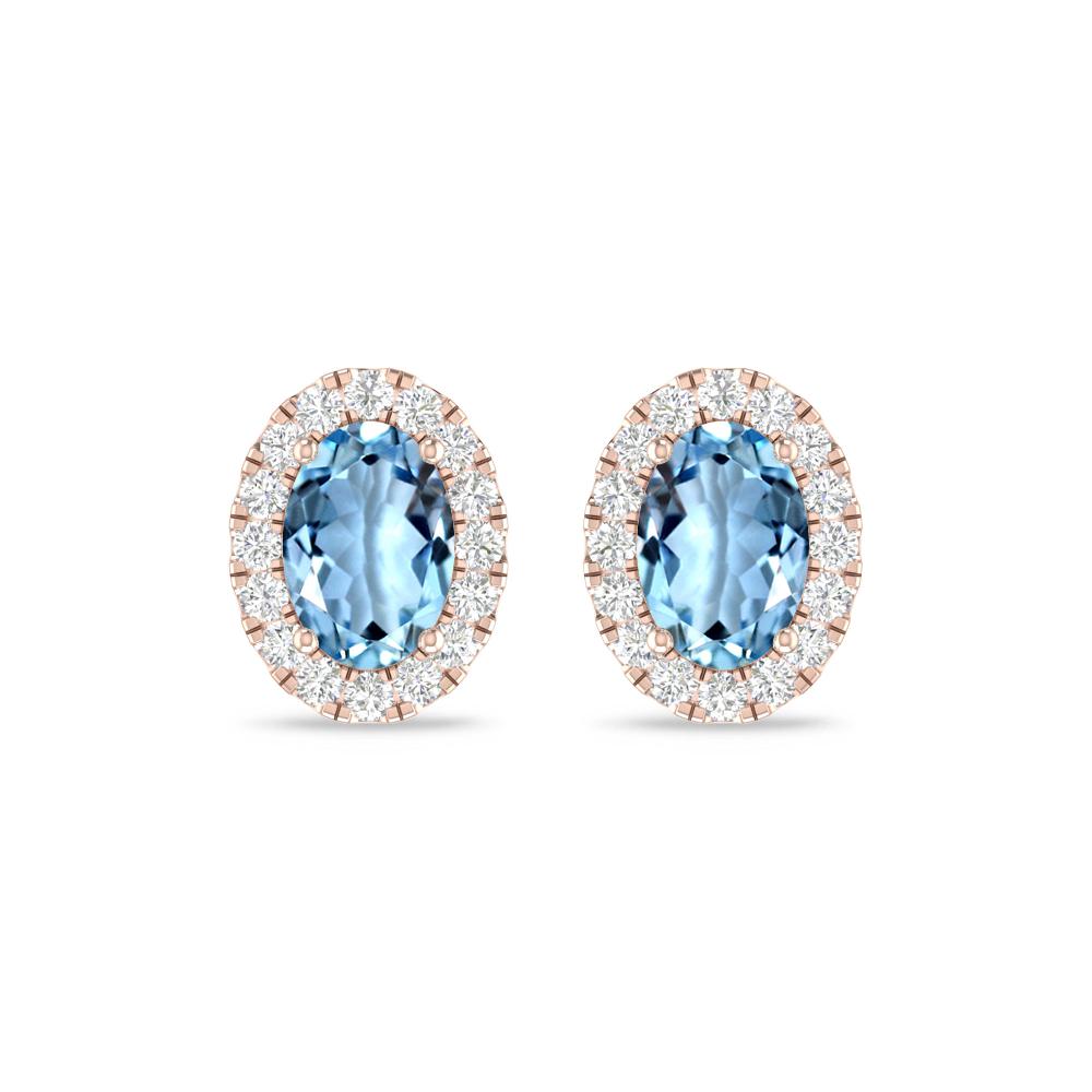 Rose Gold - Aquamarine