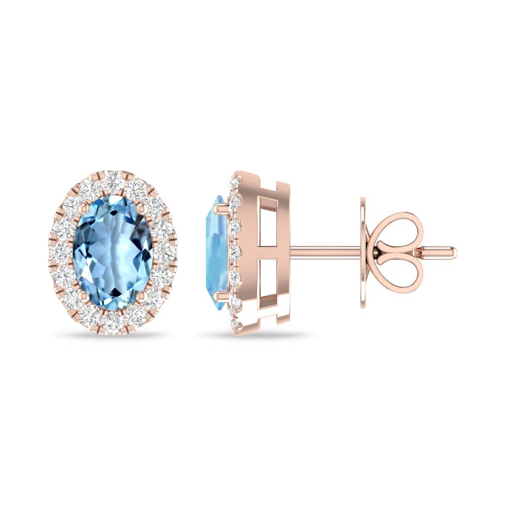 Rose Gold - Aquamarine